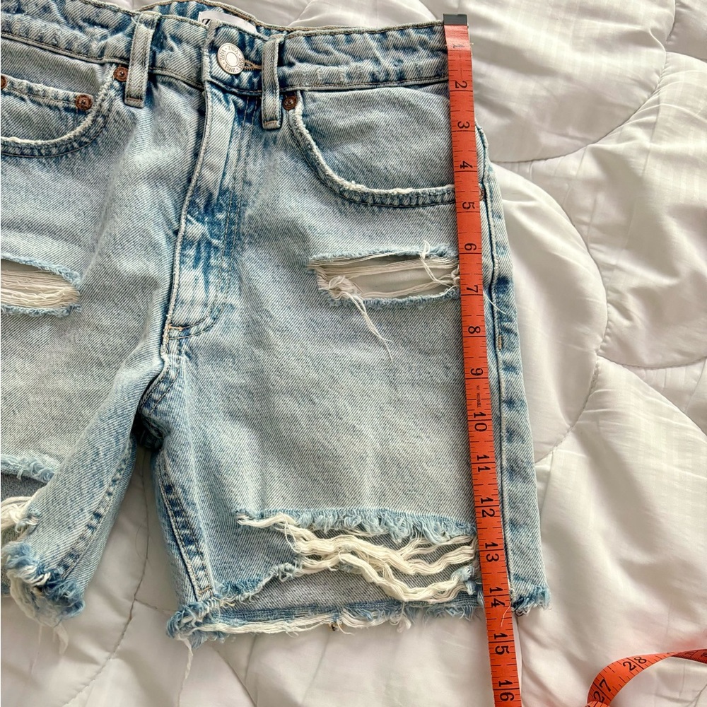 Zara Ripped Mid Length Shorts - Picture 6 of 9